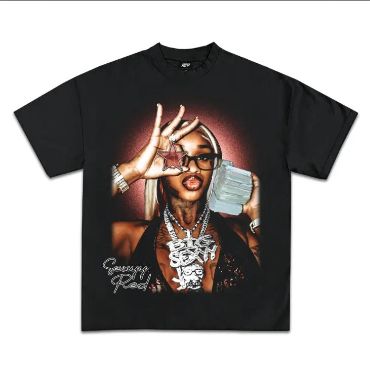Vintage Cute Red Star Sexyyyy Red Graphic T-Shirt
