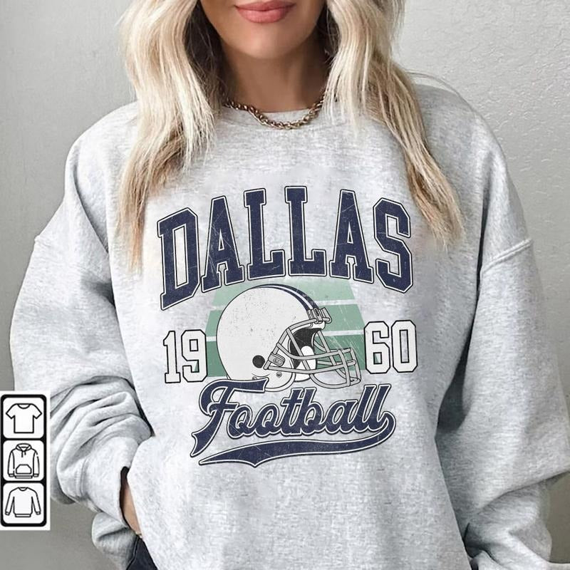 Vintage Dallas Football Sweatshirt, Vintage Style Dallas Football Crewneck, America Football Sweatshirt, Dallas Crewneck, Football Fan Gifts