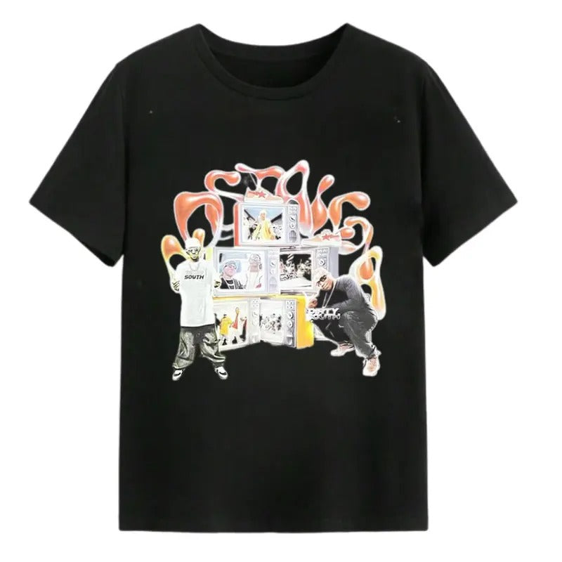 Vintage Dirty Graphic Acid Washed T-Shirt, Hoodie, Sweatshirt S-3XL, Streetwear & Underwear Summer Round Neck