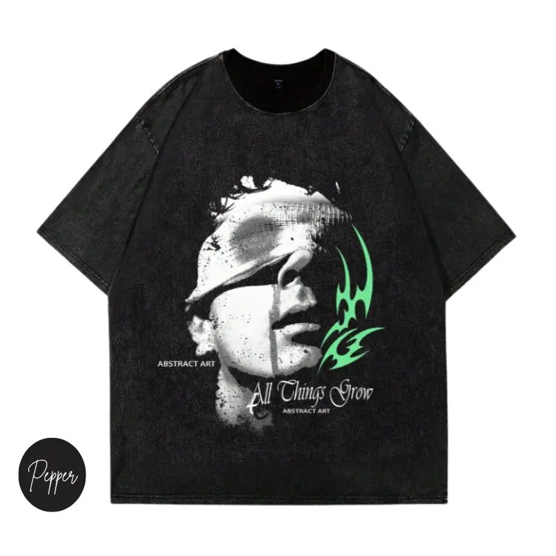 Vintage Grunge Flame Art Graphic Tees, Crew Neck, Size S- 3XL, Menswear Top, Womenswear Top Underwear Streetwear A6