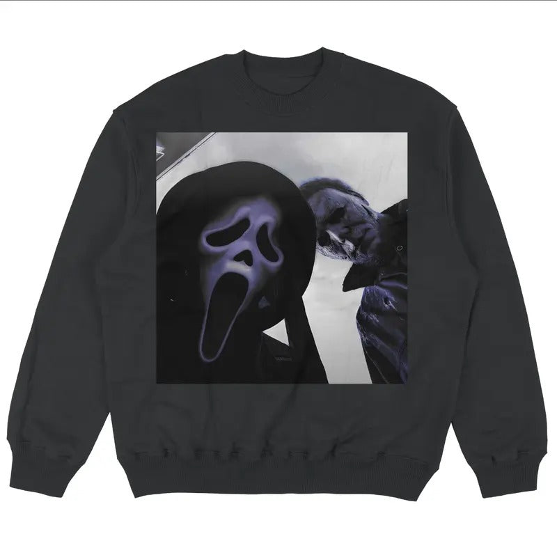 Vintage Halloween Graphic Sweatshirt, Michael Myers Shirt, Ghostface Shirt, Scream Movie Graphic Tee, Horror Movie Shirt, Scary Shirt, Spooky Season, Ghostface Scream Shirt, Halloween Movie Shirt, Halloween Gift, Fall Season Menswear Top