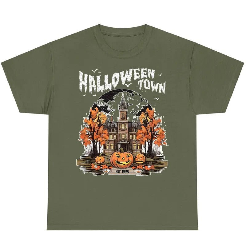 Vintage Halloween Town Unisex T-Shirt, Vintage Halloween Graphic Shirt, Pumpkin Fall Shirt, Spooky Season Gift