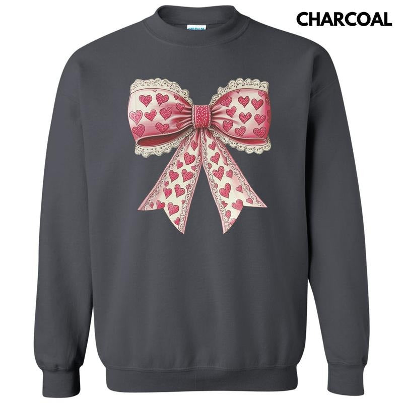 Vintage Heart Lace Bow Sweatshirt