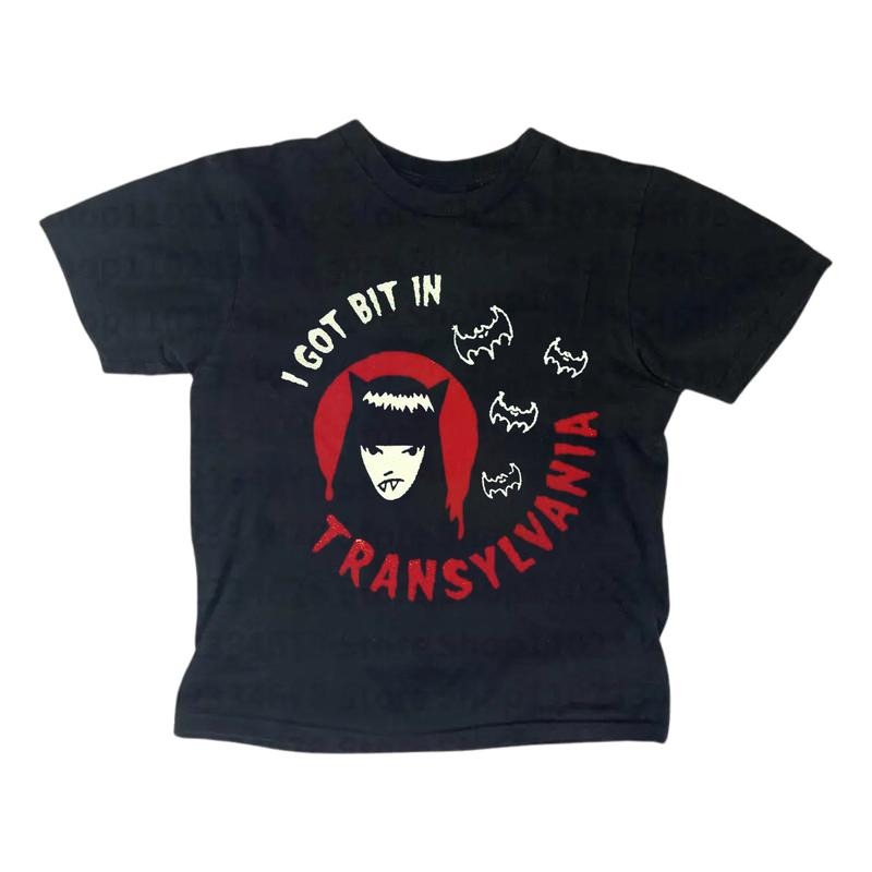 Vintage I Got Bit In Transylvania Baby Tee, Gothic Emo Girl Top, Y2k Top Women Streetwear, Grunge 2000s, Women Fitted...