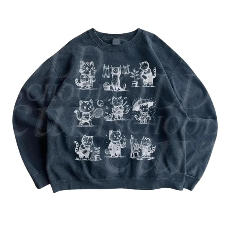 Vintage Kittens Playing Sweatshirt, Retro Cat Sweater, Cute Cats Playing Sweater, Cat Lovers Gift, Cozy Warm Unisex...