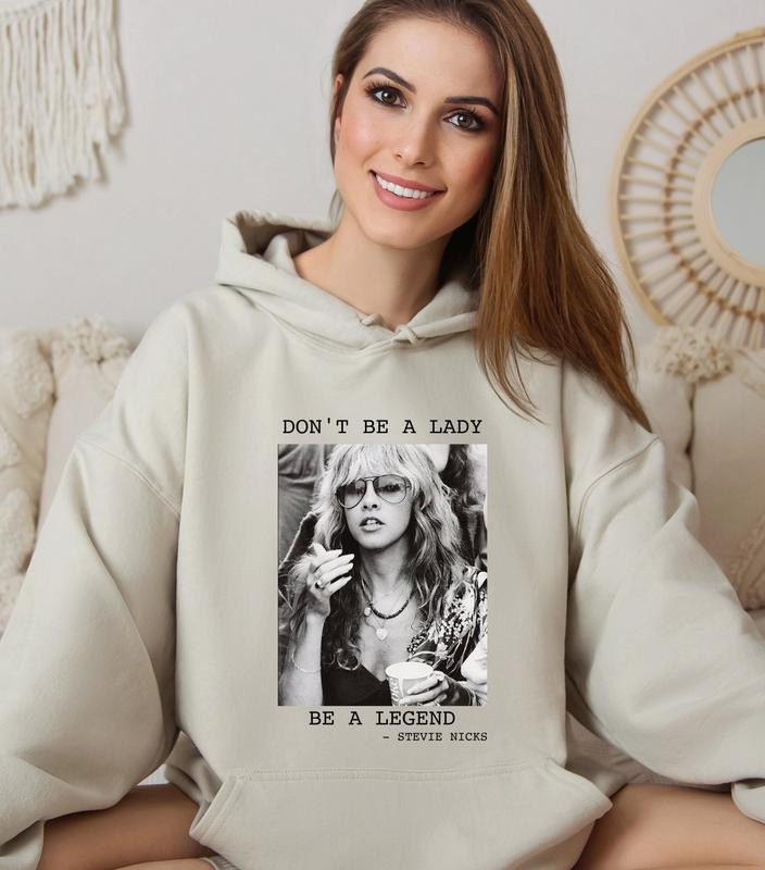 Vintage SteviNicks Unisex Hoodie, Fleetwood Mac Shirt, SteviNicks 2024 Tour Hoodie, Stevi Shirt Fan Gifts, Don't be a Lady be a Legend Hoodie Cotton Fabric