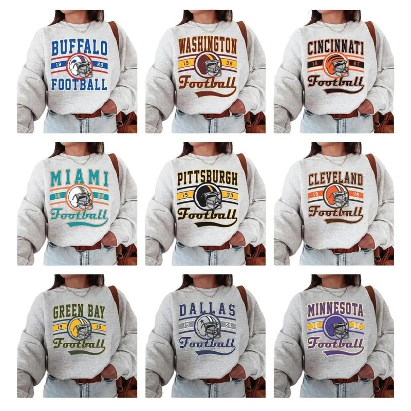 Vintage Sweatshirt Crewneck, Vintage Team Sweatshirt Sport Gray T-Shirts, Hoodie | InkThreadWorks.com