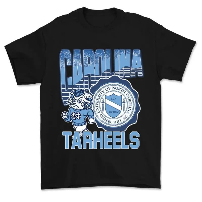 Vintage UNC Tar Heels Mascot Logo T-Shirt, University of North Carolina Cotton football shirt Hoodie, Sweatshirt