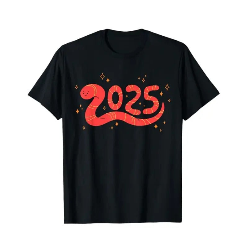 Vintage Year of the Snake Zodiac 2025 Graphic Tee, Sweatshirt, Hoodie Gift For Women Top Womenswear Underwear Cotton Polyester Printed T-Shirt