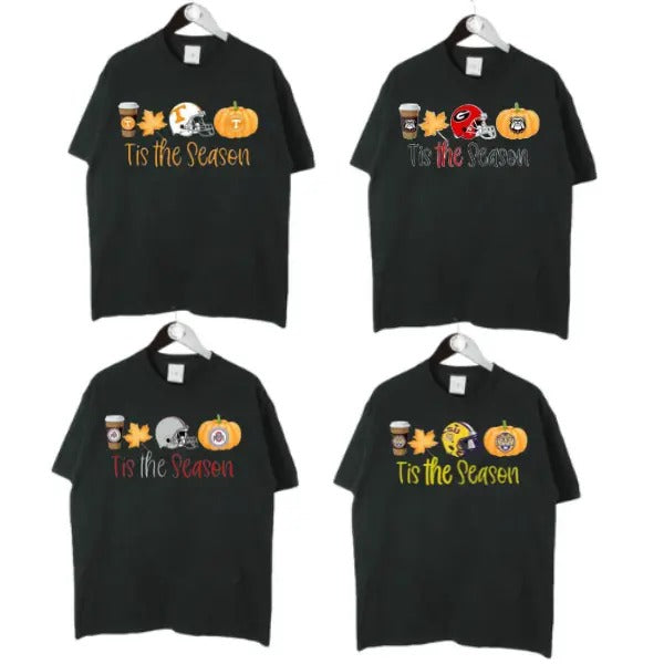 Vintage the Season NCAA All Teams Football NCAA Black T-Shirt Hoodie, Sweatshirt | InkThreadWorks.com