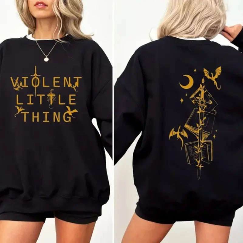 Violent Little Thing 2 Sided Shirt, Fourth Wing Dragon Rider Tee , Riders Quadrant Tee, Bookworm Bookish Shirt, Unisex...