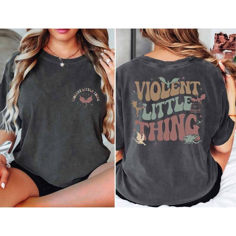Violent Little Thing 2-Sided Shirt, Fourth Wing Dragon Rider Tee ,Riders Quadrant Tee, Basgiath Shirt Hoodie, Sweatshirt