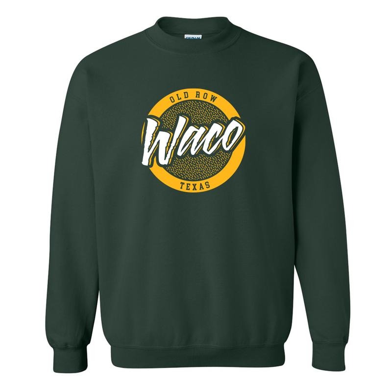 Waco, Texas Circle Crewneck Sweatshirt, Vintage Graphic Sweatshirt, Vintage Crewnecks Sweatshirt