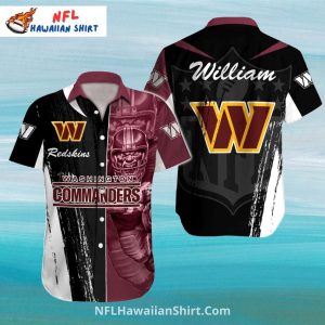 Washington Commanders Underwater Football Themed Hawaiian Shirt