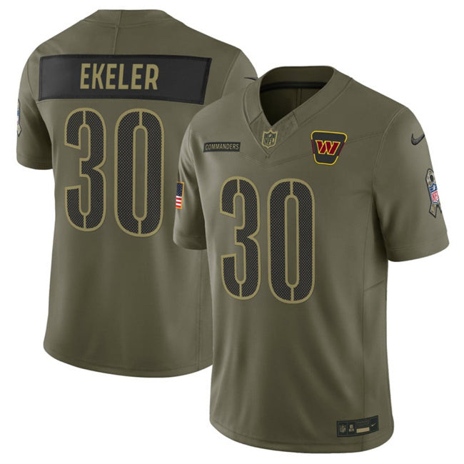 Washington Commanders #30 Austin Ekeler Olive 2025 F.U.S.E. Salute to Service