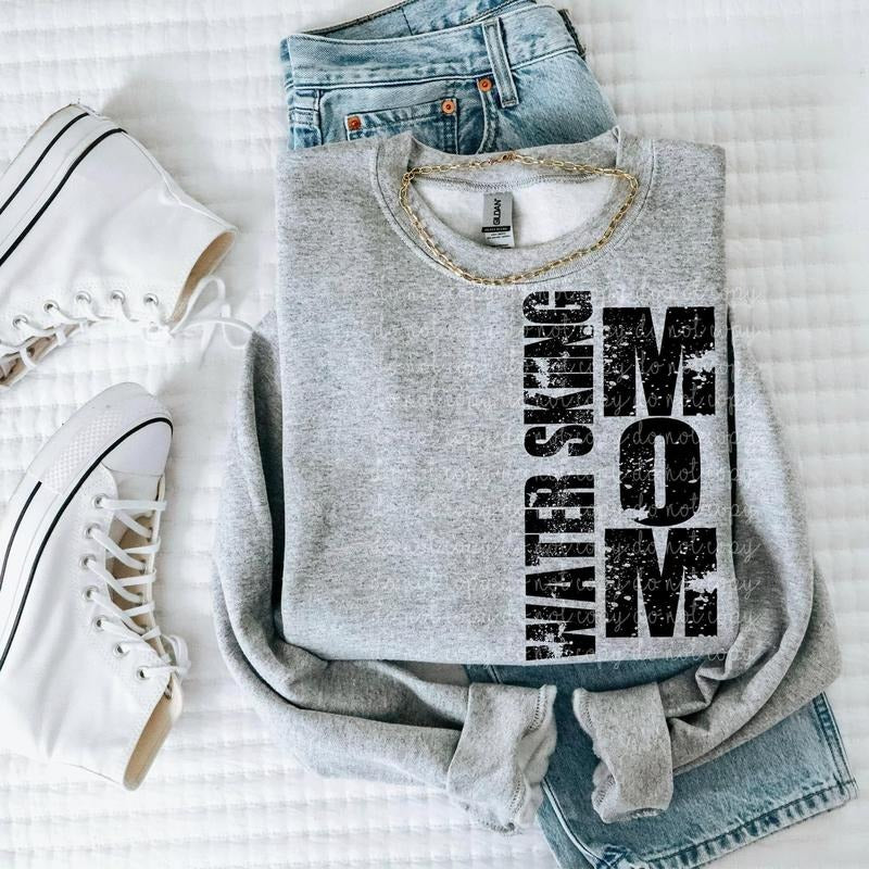 Water Skiing Mom DTF Transfers - THIS IS NOT A SHIRT Hoodie, Sweatshirt | InkThreadWorks.com