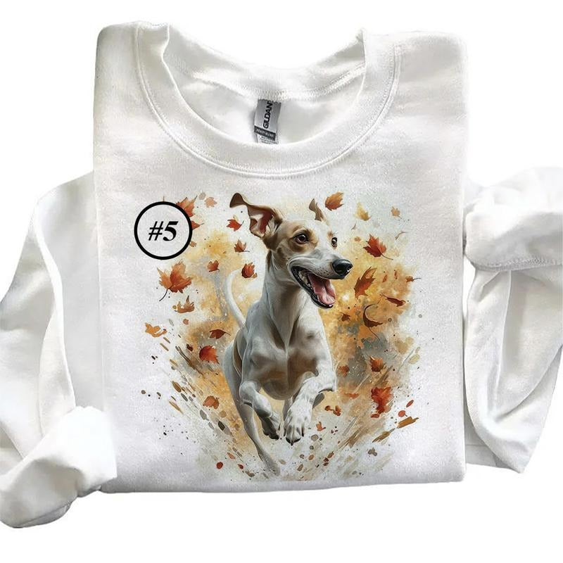 Watercolor Greyhound Dog Graphics Retro Sweatshirts Hoodie 4th of July Cute T-shirt Hunting Season Unisex 1 Cotton Menswear