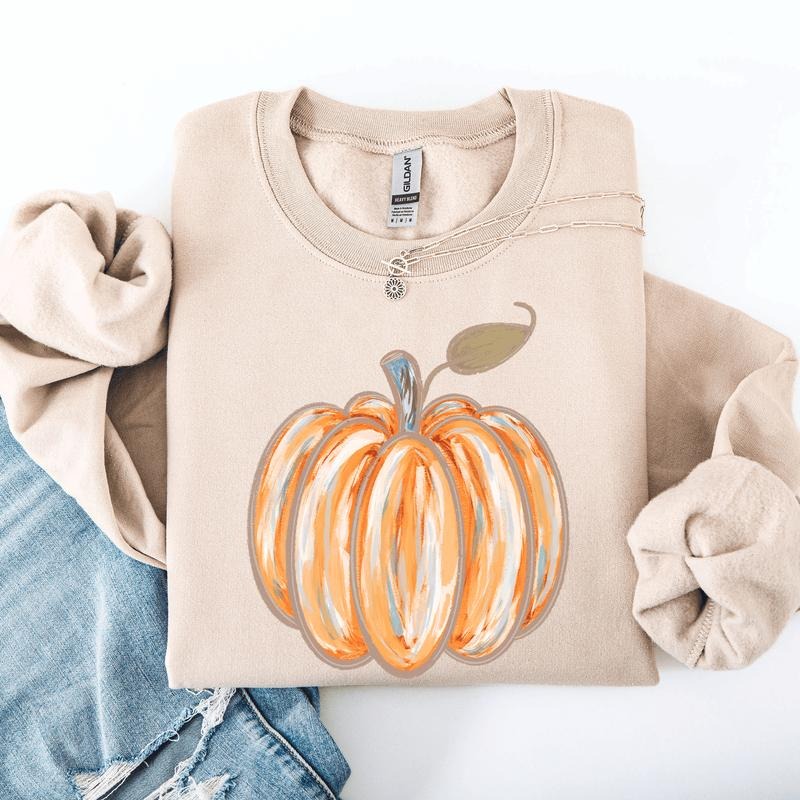 Watercolor Pumpkin, Halloween, Autumn, Fall Sweatshirt T-Shirts, Hoodie | InkThreadWorks.com