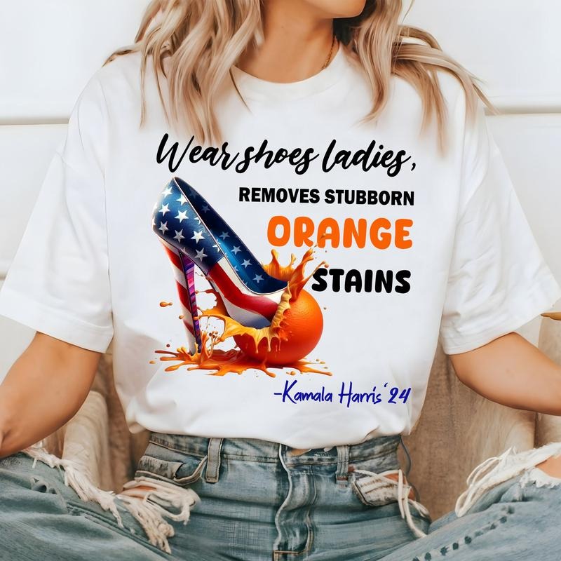 Wear Shoes Ladies Removes Stubborn Orange Stains Shirt, Kamal Harr1s Shirt Hoodie, Sweatshirt | InkThreadWorks.com
