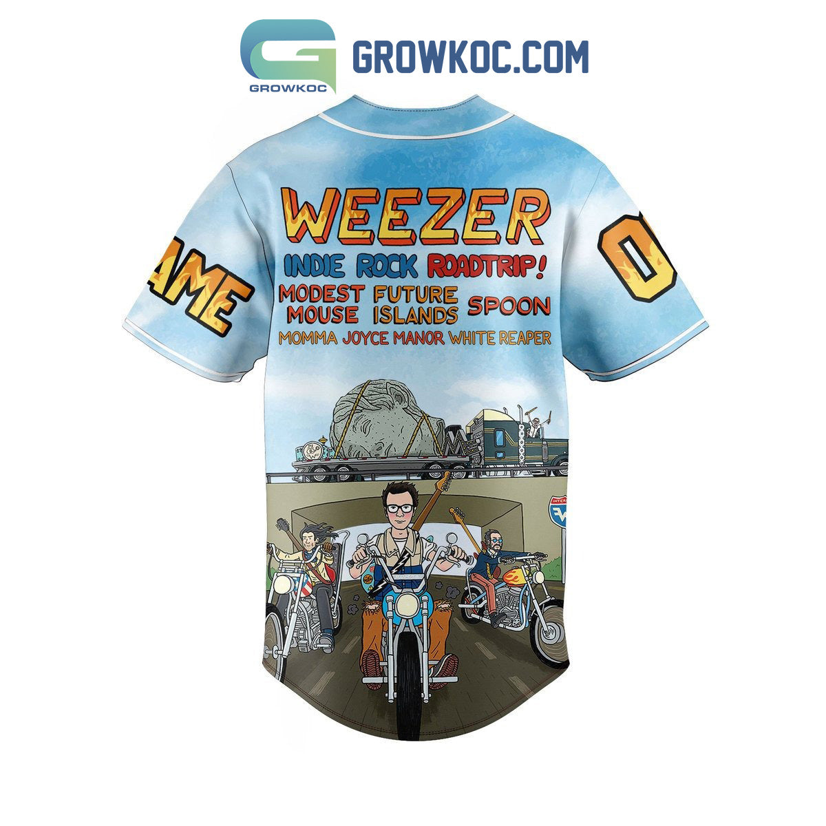 Weezer Indie Rock Roadtrip Personalized Baseball Jersey