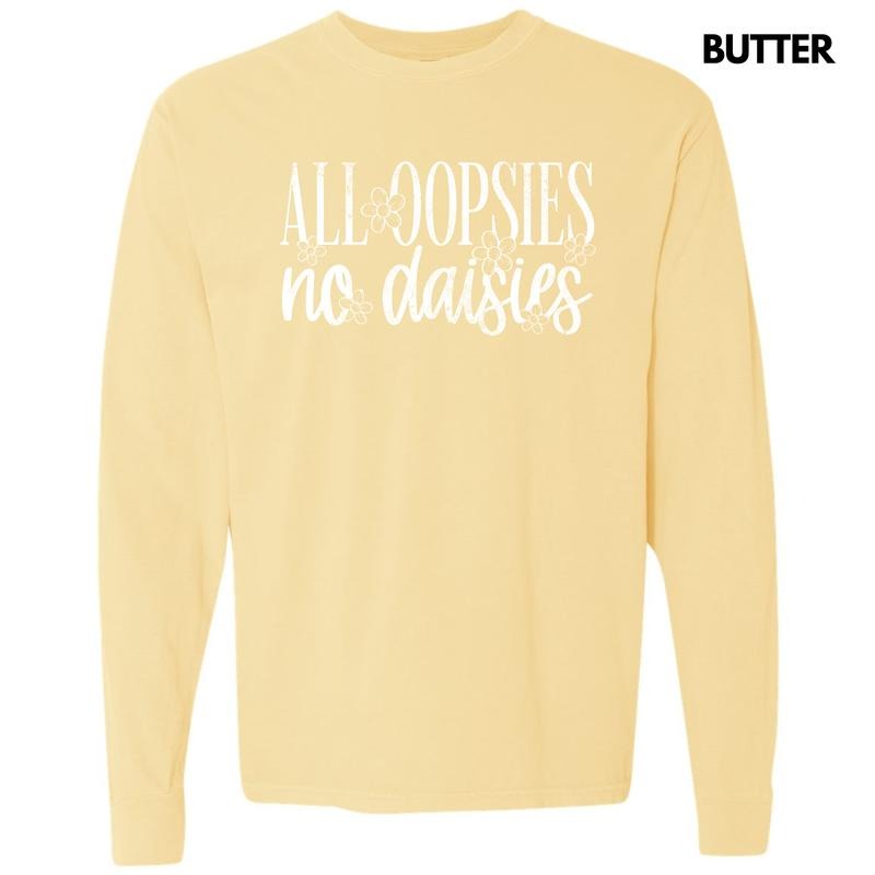 White Oopsie Daisies Long Sleeve Comfort Colors T-Shirt 'NLB' Hoodie, Sweatshirt | InkThreadWorks.com