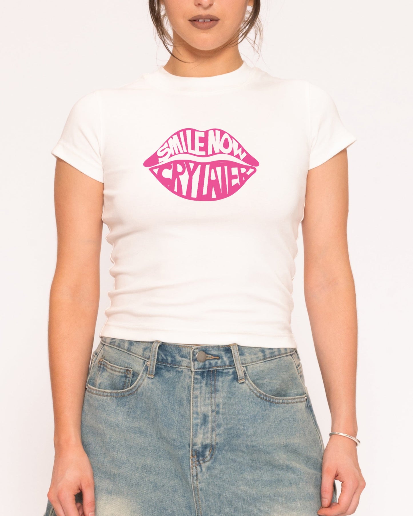 Smile Now, Cry Later Longline Baby Tee
