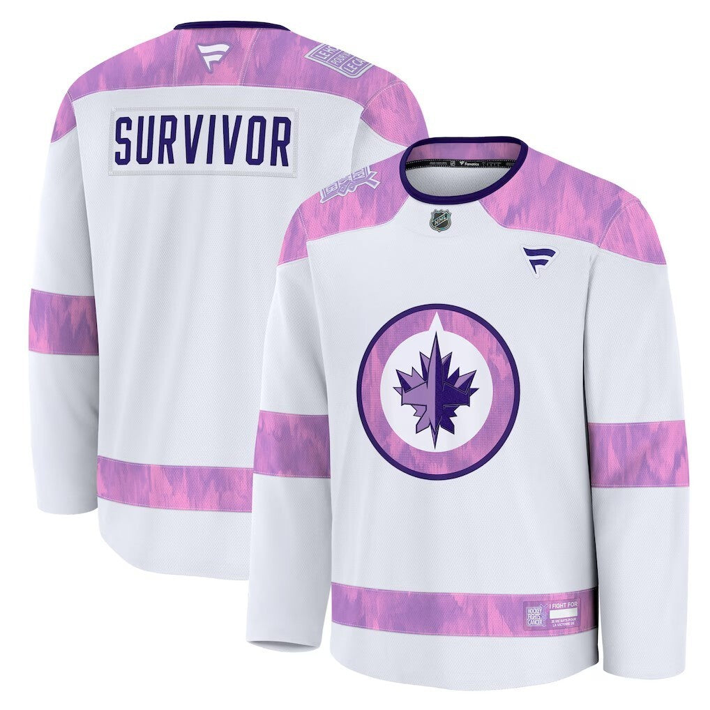 Winnipeg Jets Fanatics Hockey Fights Cancer Practice Jersey - White