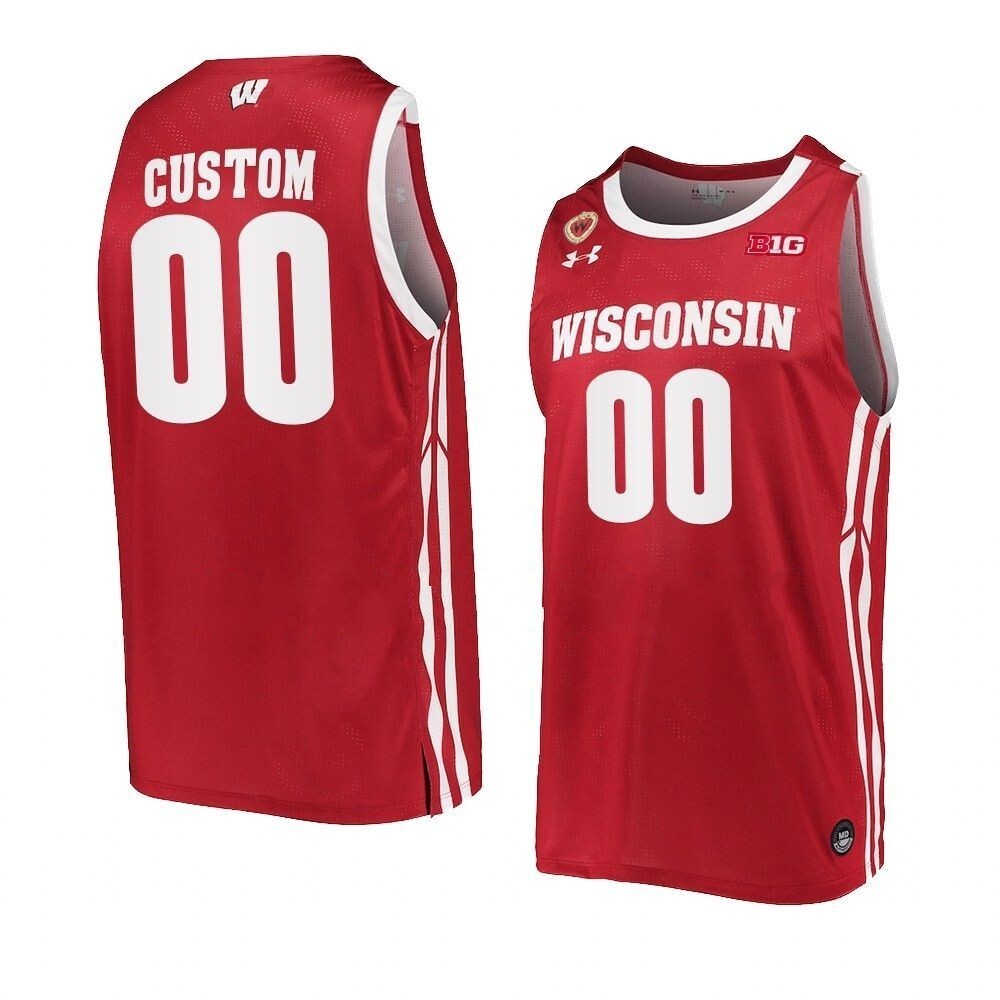 Wisconsin Badgers Custom Away Basketball Replica Jersey Red_conew1