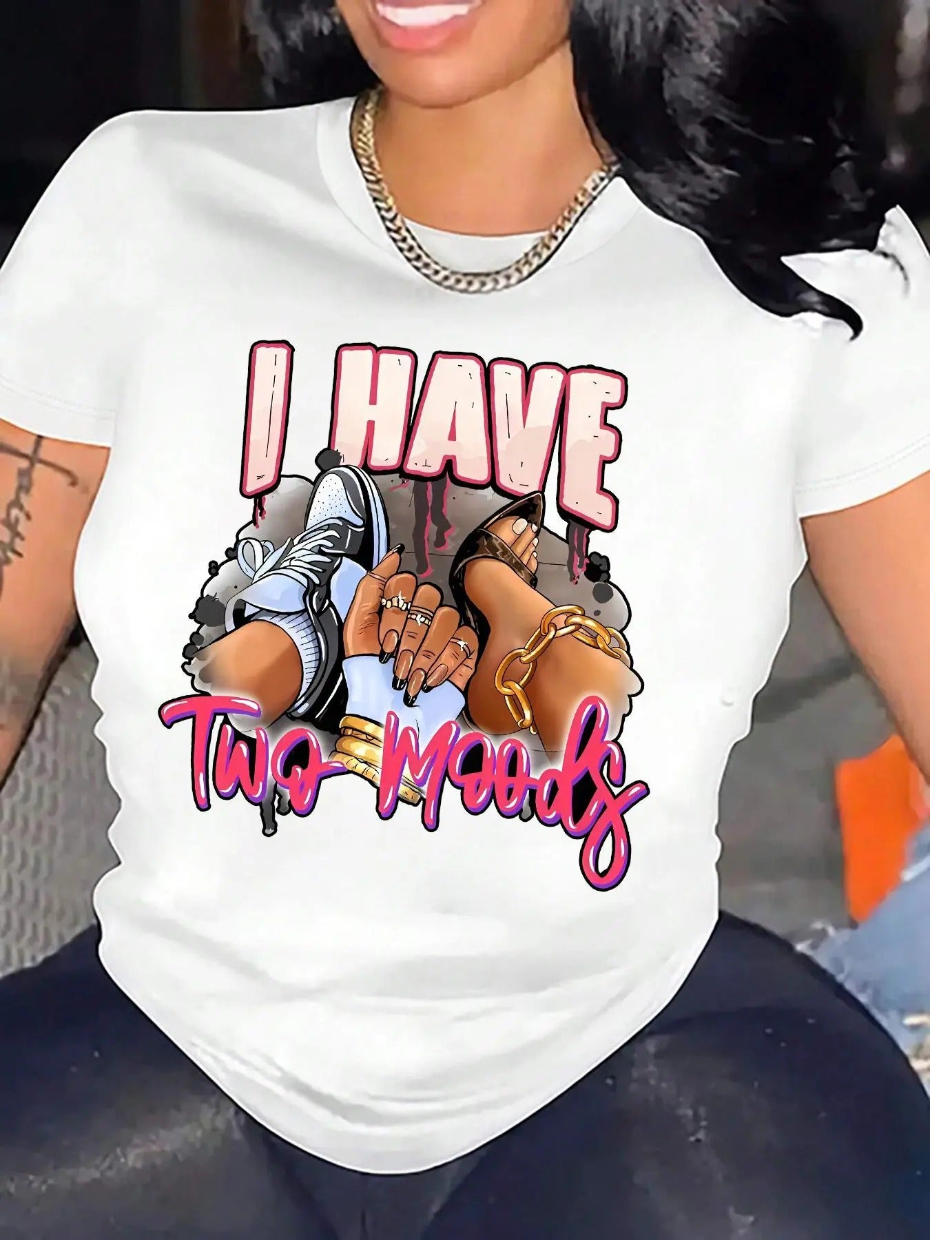 Women's Cartoon & Letter Print Round Neck Graphic Tee, Vintage Trendy Casual Short Sleeve T-shirt For Daily Wear, Ladies Summer Outfit