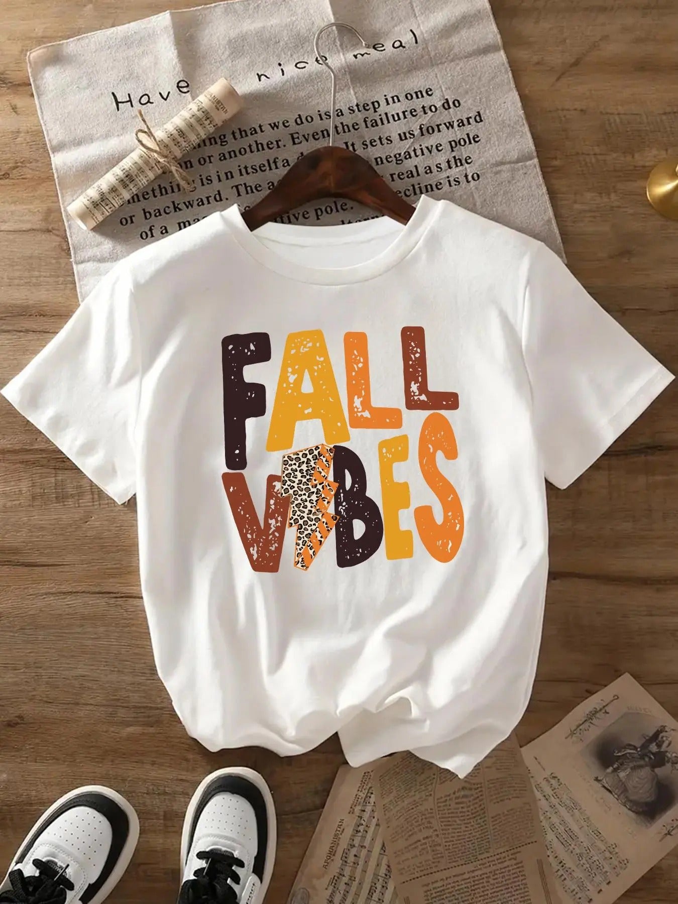 Women's Letter Print Round Neck Tee, Fashion Casual Crew Neck Short Sleeve T-shirt for Daily Holiday Vacation Outdoor...
