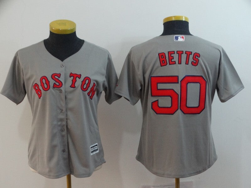 Women Boston Red Sox #50 Mookie Betts Style 2