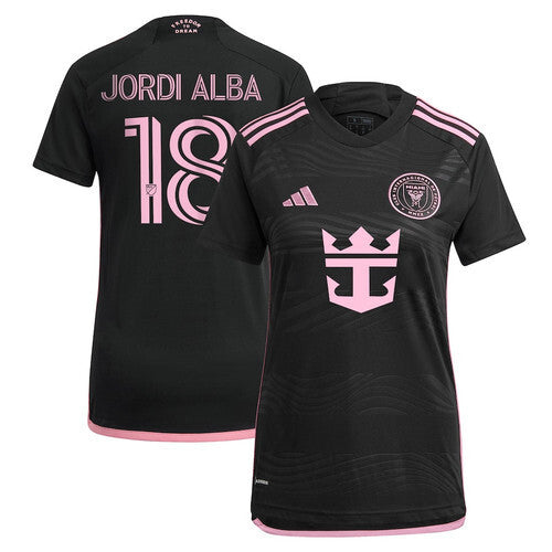 Women Inter Miami #18 Jordi Alba Ramos CF 2024 La Noche Jersey - Black