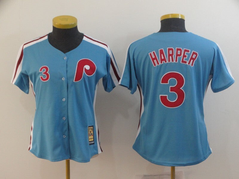 Women Philadelphia Phillies #3 Bryce Harper Style 1