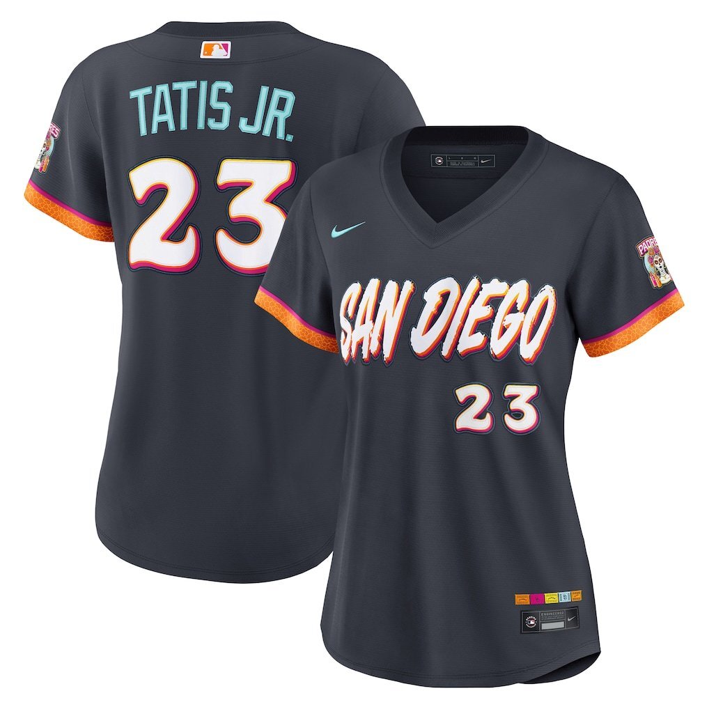 Women San Diego Padres #23 Fernando Tatis Jr. 2026 City Connect Stadium Jersey - Obsidian
