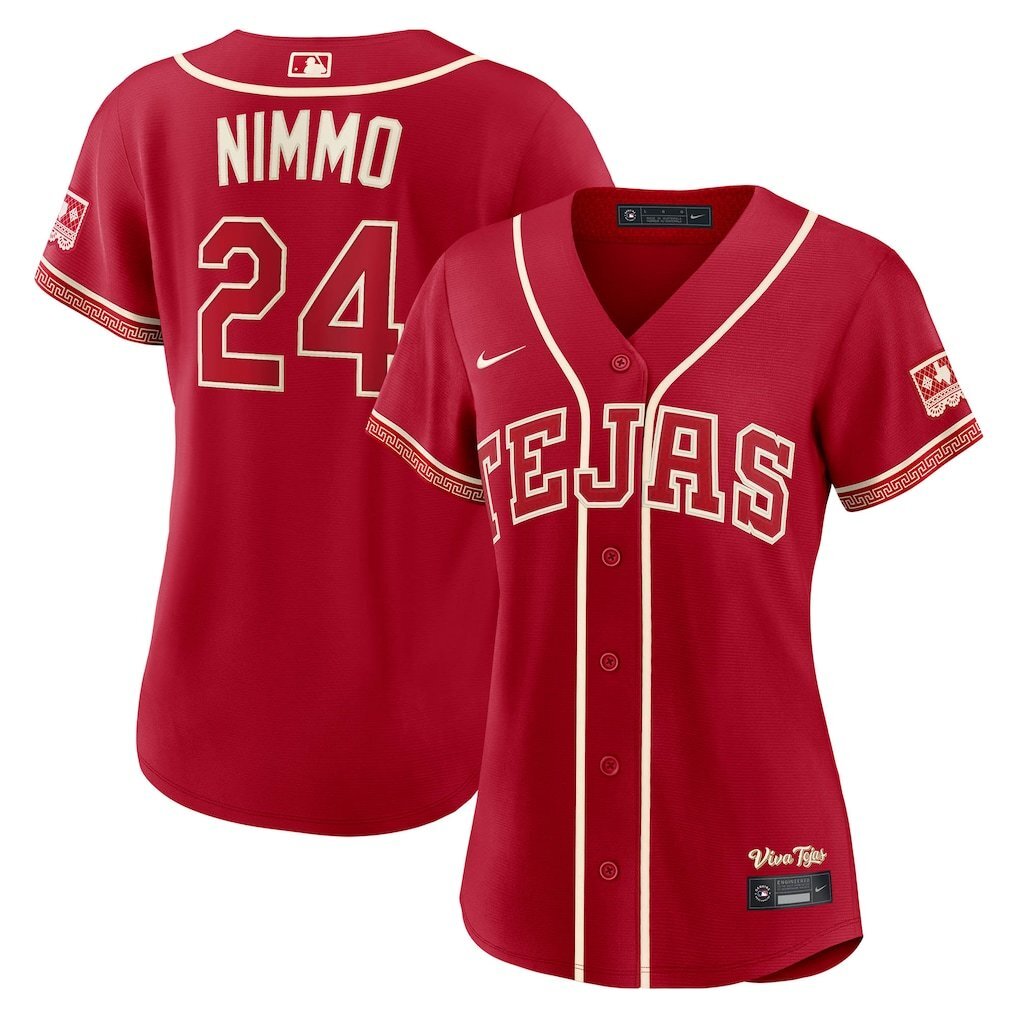 Women Texas Rangers #24 Brandon Nimmo 2026 City Connect Stadium Jersey - Red