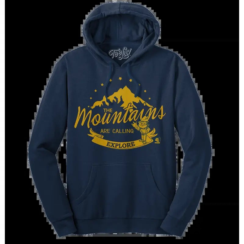 Woodsy Owl Explore Pullover Hooded Sweatshirt - Navy T-Shirts, Hoodie | InkThreadWorks.com