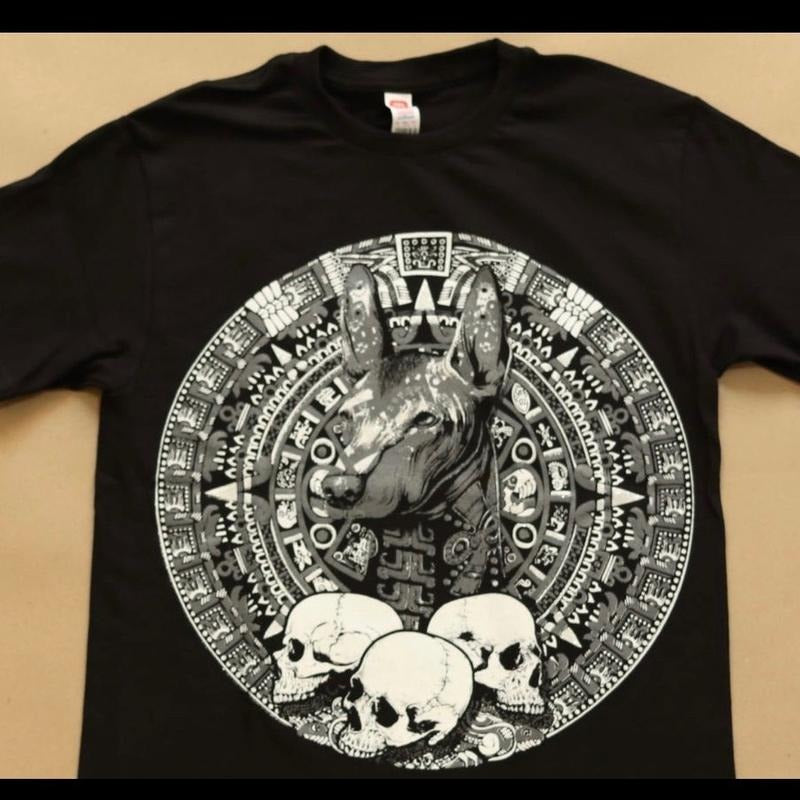 Xolo whit Mexican calendar T-shirt Cotton Black Tshirt Hoodie, Sweatshirt | InkThreadWorks.com