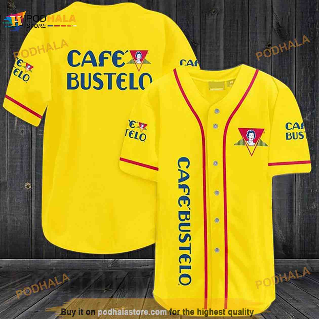 Yellow Café Bustelo 3D Baseball Jersey Shirt