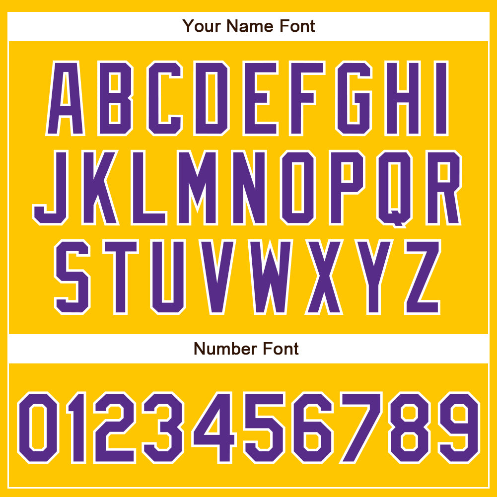Custom Yellow Purple-White Authentic Baseball Jersey