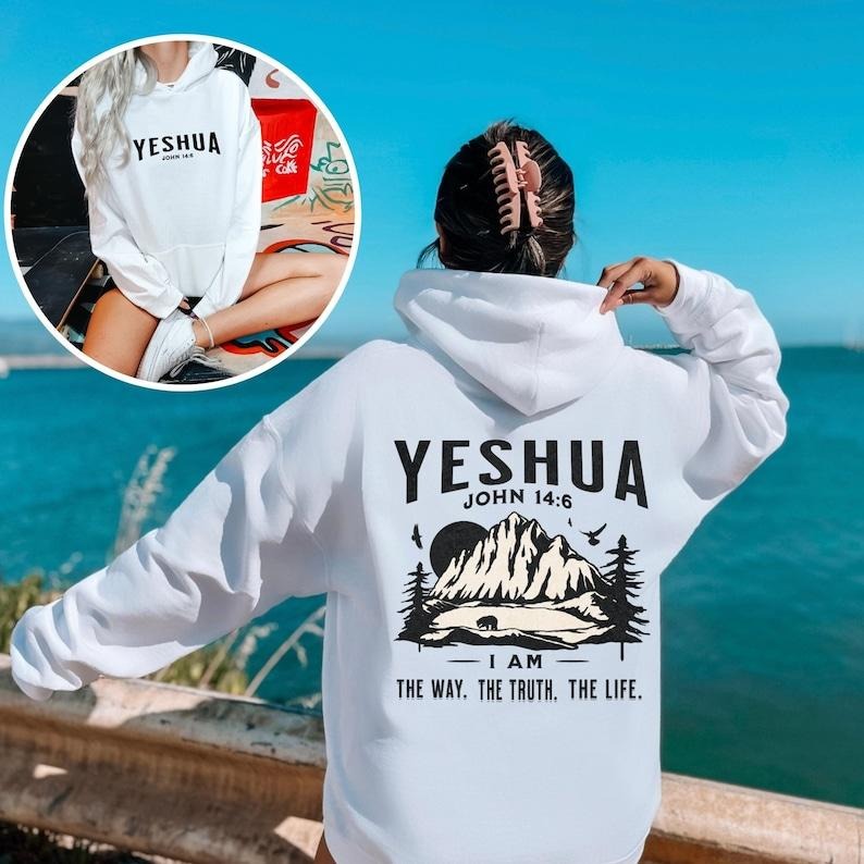 Yeshua Christian Hoodie Jesus Hoodie Christian Hoodies Christian Clothes Christian Streetwear Hoodie and Sweater; T-shirt