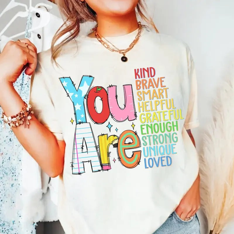 You Are Kind Tshirt, Back To School Shirt, Teacher Tee, Teacher Appreciation, Retro Teacher Tee, School Doodles, Unisex...