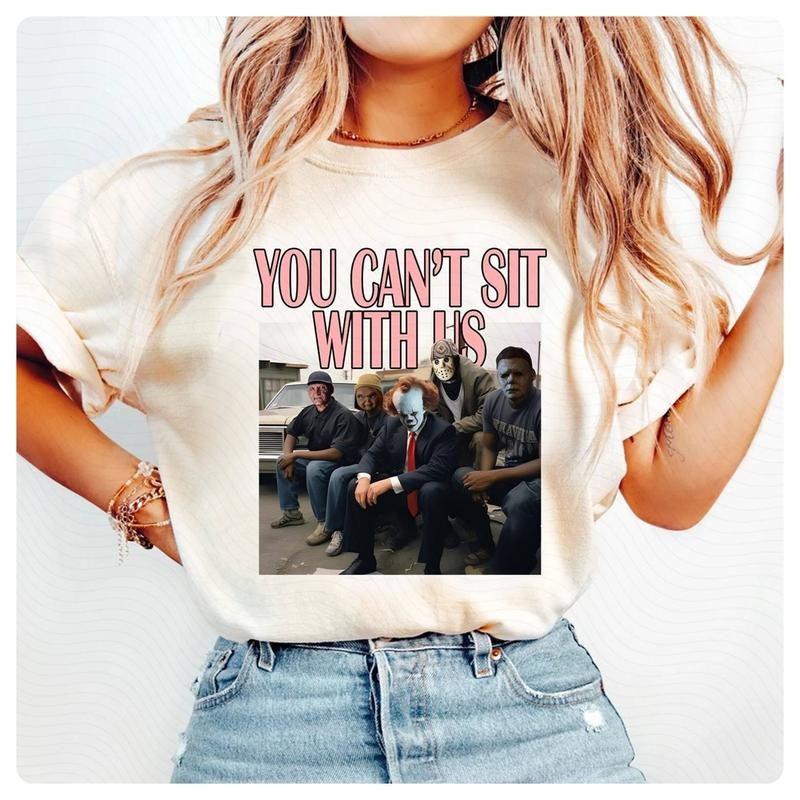 You Can't Sit With Us Shirt Horror Movie Killers Shirt Friends Horror Characters Shirt Friend Horror Halloween Shirt Happy Halloween Gift