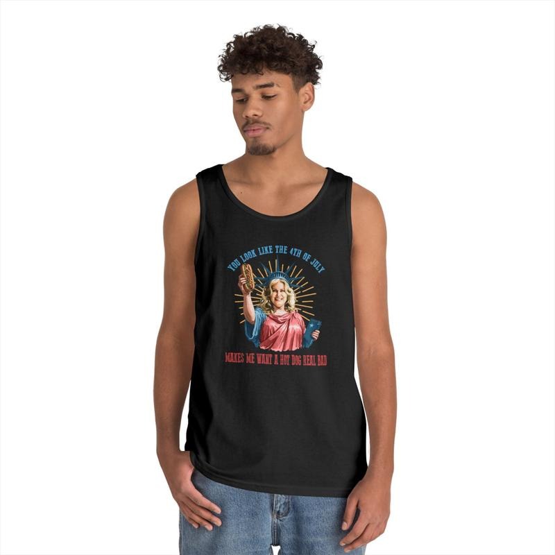 You Look Like The 4th Of July Makes Me Want A Hot Dog Real Bad Tanktop, Funny 4th Of July Gift Shirt Tanktop