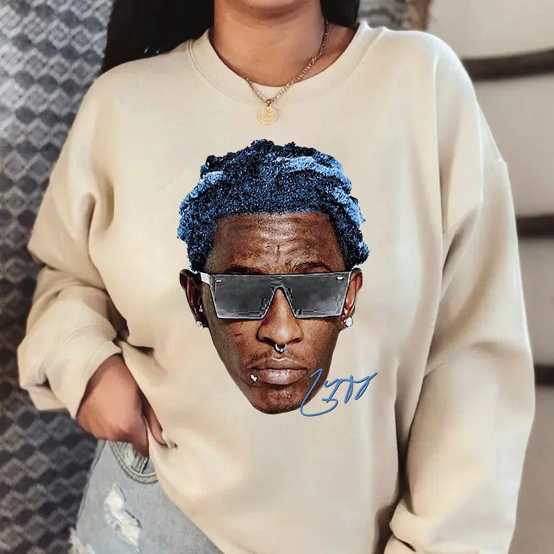 Young Thuggg Big Face Graphic Sweatshirt - Essential Rap Gear