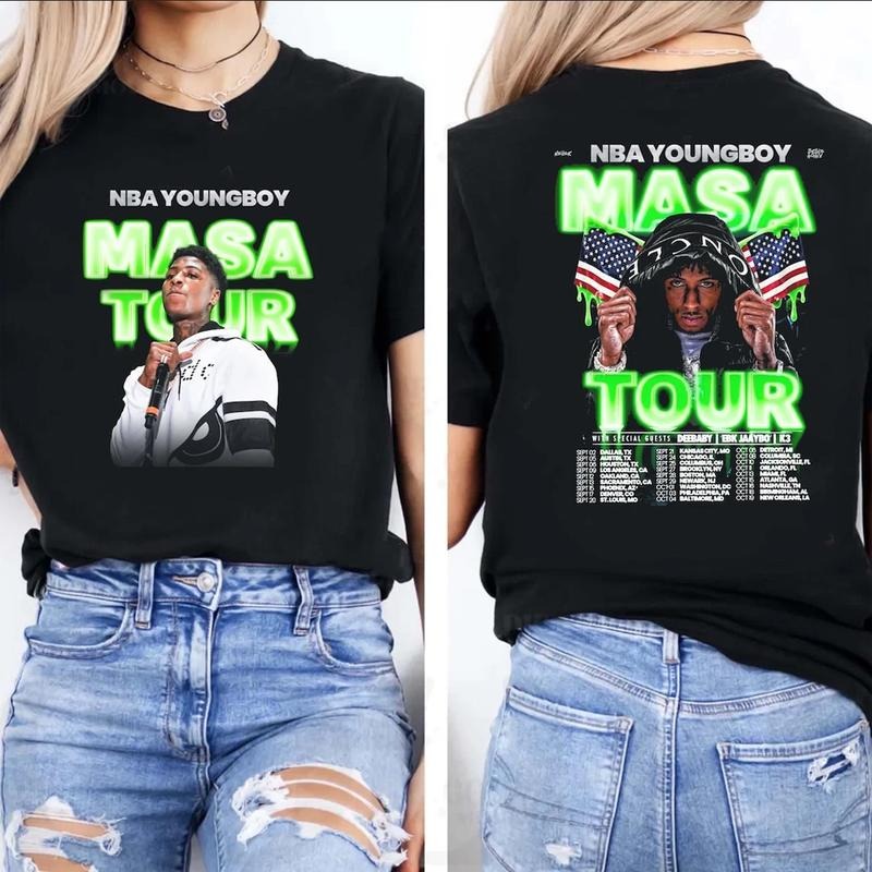 Youngboy MASA Tour Music 2025 T-Shirt Vintage 90s Graphic Tee Retro Vintage Hoodie, Sweatshirt | InkThreadWorks.com