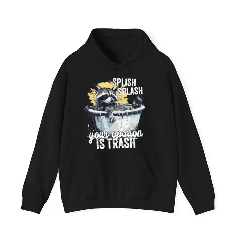 Your Opinion Is Trash Funny Hoodie Casual Street Style Fleece Fabric Pullover Hooded Sweatshirt for Women for Men,...