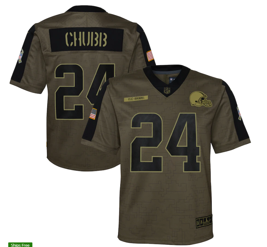 Youth Cleveland Browns #24 Nick Chubb 21 New Salute