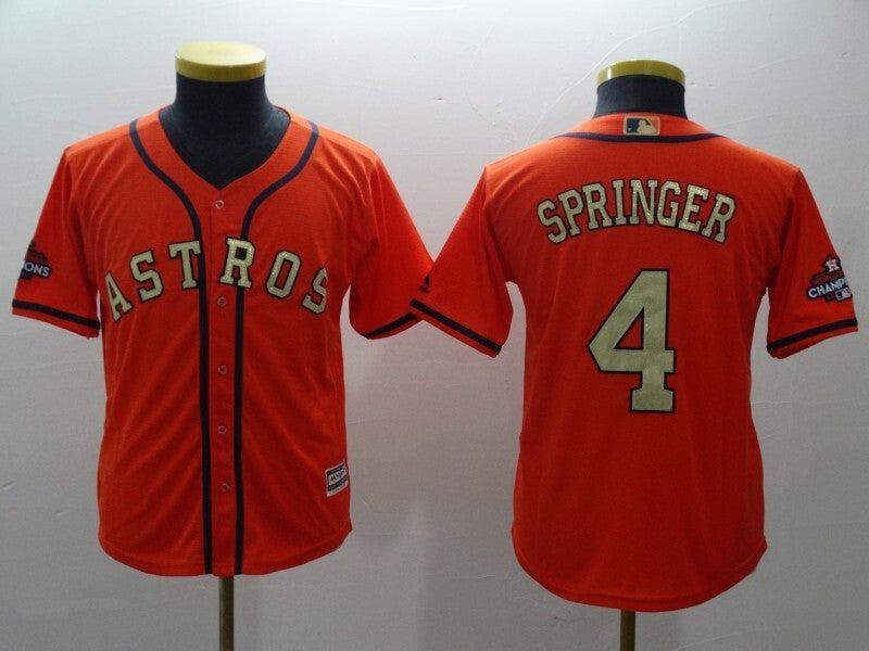 Youth Houston Astros #4 George Springer Style 3