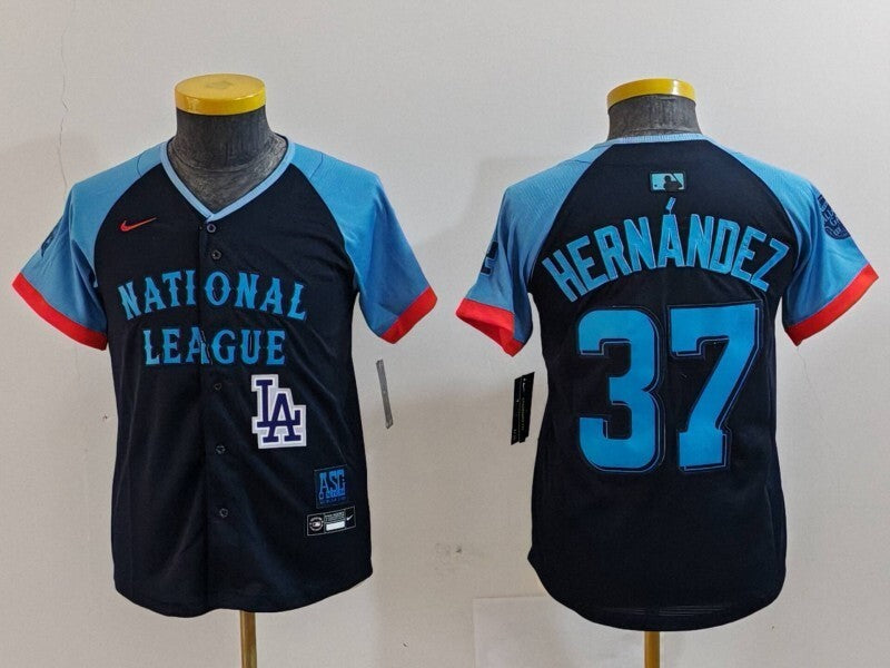 Youth Los Angeles Dodgers #37 Teoscar Hernandez Dodgers 2024 All-Star Youth Style 1
