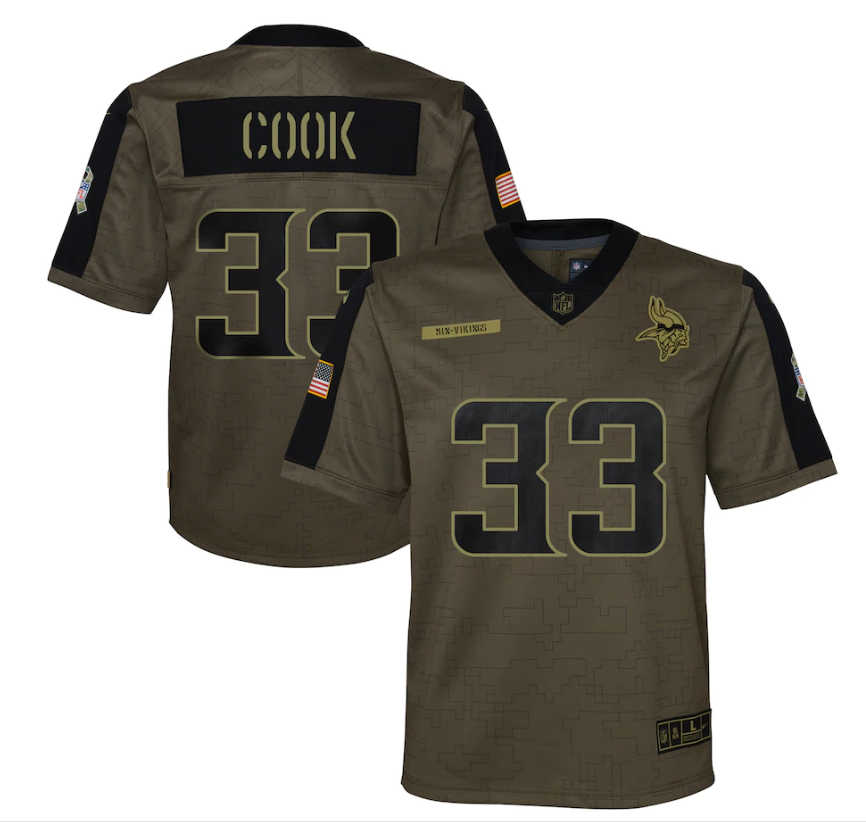 Youth Minnesota Vikings #33 Dalvin Cook 21 New Salute